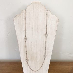 LOFT Long Gold Chain Pave Necklace NWOT